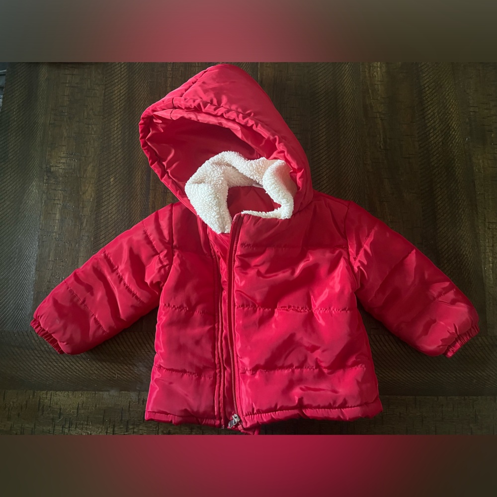 Red Hooded Puffer Jacket